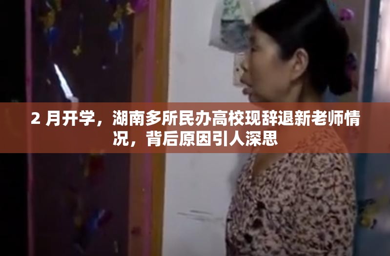 2 月开学，湖南多所民办高校现辞退新老师情况，背后原因引人深思