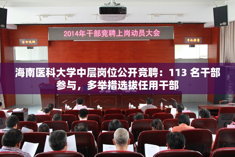 海南医科大学中层岗位公开竞聘：113 名干部参与，多举措选拔任用干部