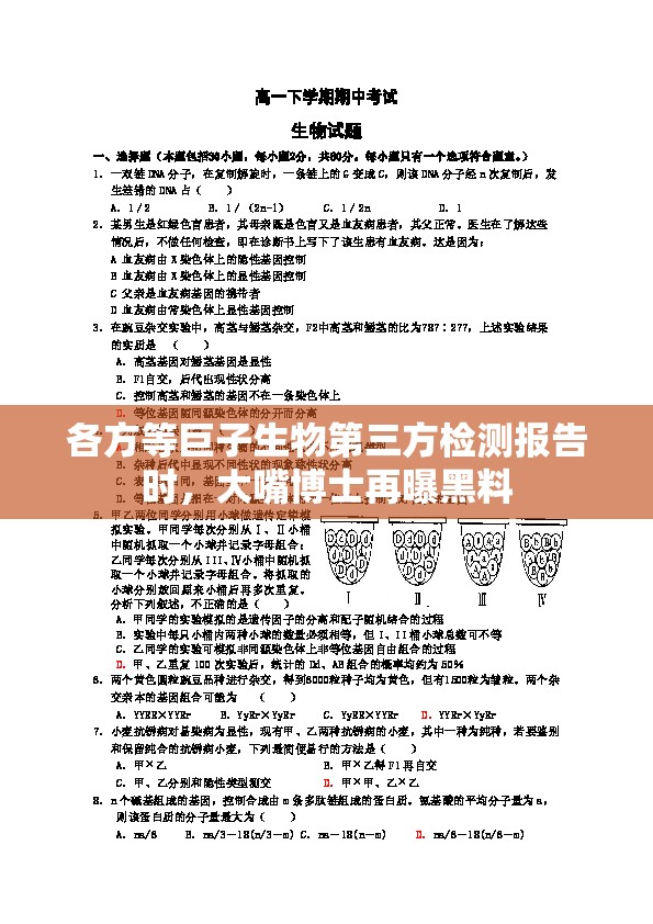 各方等巨子生物第三方检测报告时，大嘴博士再曝黑料